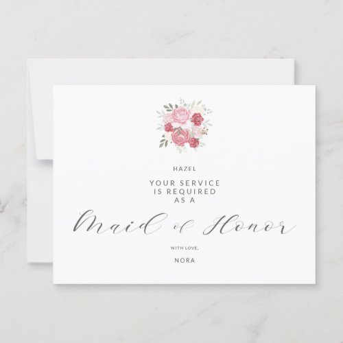 Pink Bouquet Will You Be My Maid of Honor Postcard