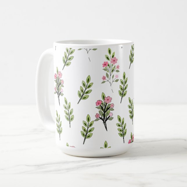 Pink Bouquets Coffee Mug (Front Left)