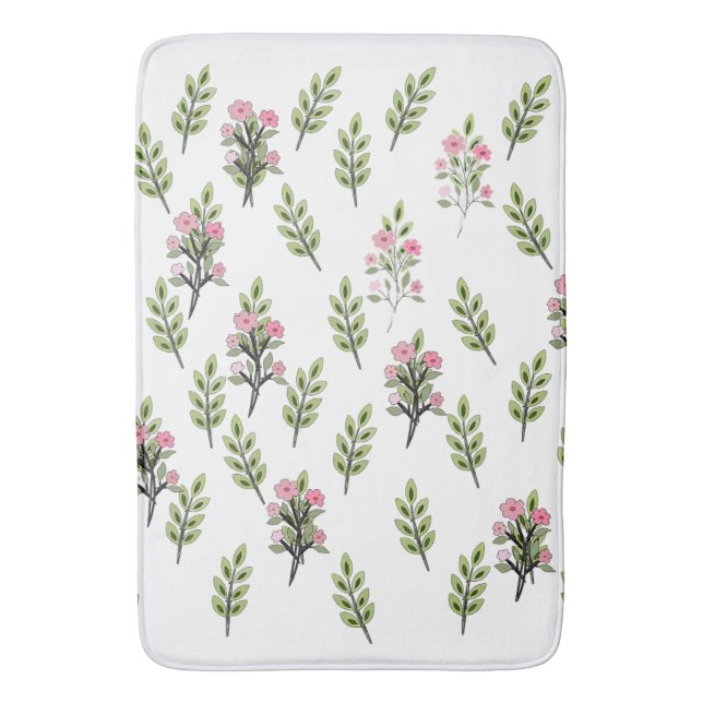 Pink Bouquets Large  Bath Mat (Front Vertical)