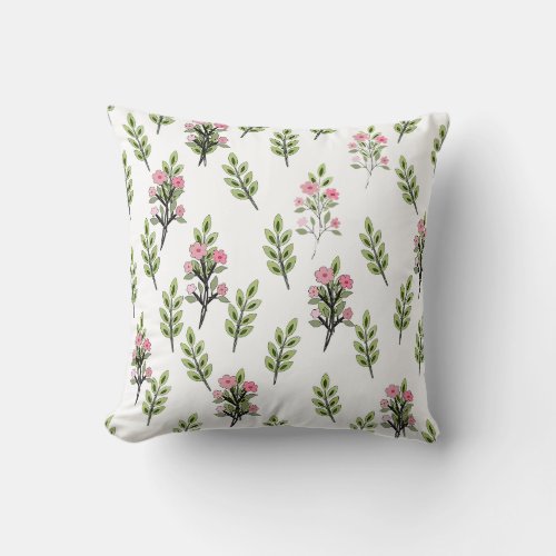 Pink Bouquets Throw Pillow