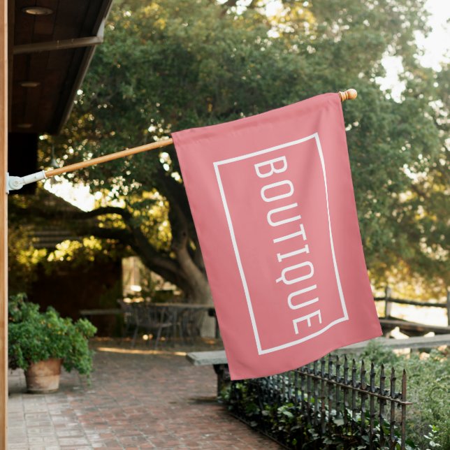 PINK BOUTIQUE SIGN FLAG (In SItu)