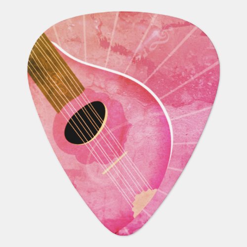 Pink Bouzouki Art Guitar Pick