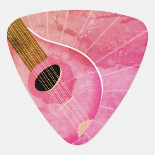 Pink Bouzouki Art Triangle Guitar Pick