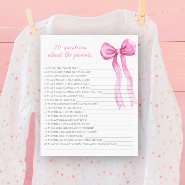 Pink bow - 20 questions about the Parents (Creator Uploaded)