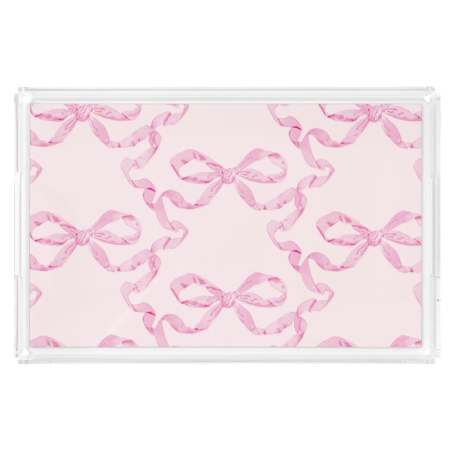 Pink Bow Acrylic Tray (Front)