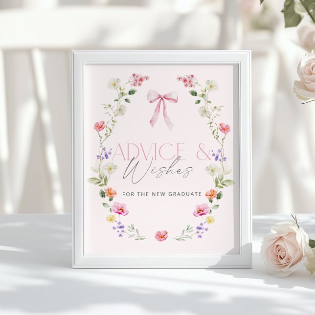 Pink Bow Advice and wishes for graduate Poster (Creator Uploaded)