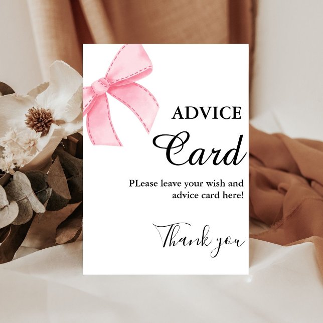 Pink Bow Advice bridal shower sign (Creator Uploaded)