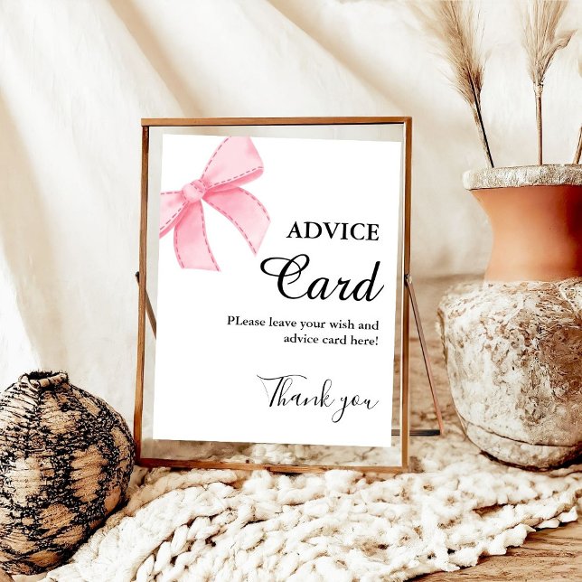 Pink Bow Advice bridal shower sign (Creator Uploaded)