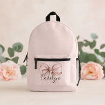 Pink bow aesthetic coquette Personalized Name Printed Backpack<br><div class="desc">Pink bow aesthetic coquette Personalized Name Printed Backpack</div>