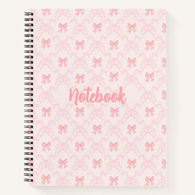 Pink Bow Aesthetic Notebook – Cute & Feminine Jour (Front)