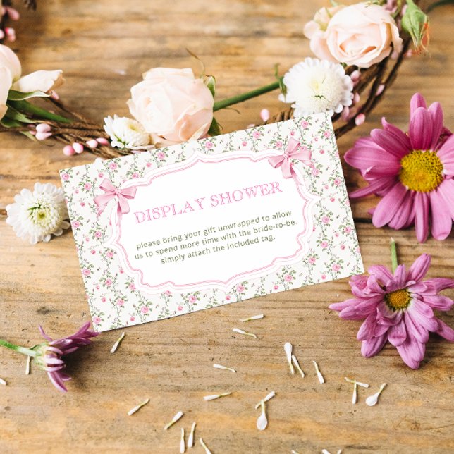 Pink Bow and Floral Display Shower Enclosure Card (Creator Uploaded)