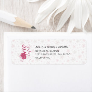 PINK BOW & ARCH FALL PUMPKIN FLOWERS BIRTHDAY LABEL