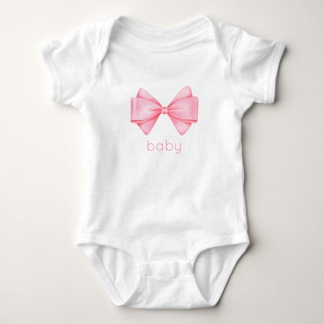 Pink Bow Baby Bodysuit (Front)