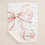 Pink Bow Baby Gift Sherpa Blanket<br><div class="desc">Pink Bow Baby Gift Sherpa Blanket</div>
