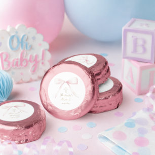 pink bow baby girl Baptism Dipped Oreo Cookie Favors