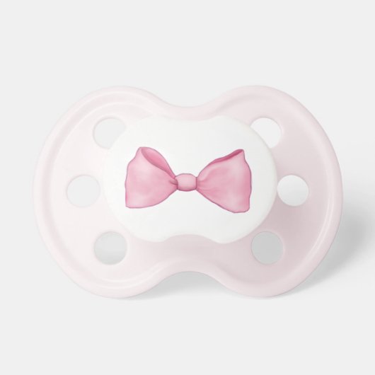 Pink Bow Baby Girl Pacifier (Front)