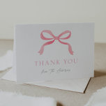 Pink Bow Baby Girl Thank You<br><div class="desc">Thank your guests for celebrating the mom to be or for the gifts for baby! Personalize with your information or click "Click to customize further" to edit font styles,  size and colors.</div>