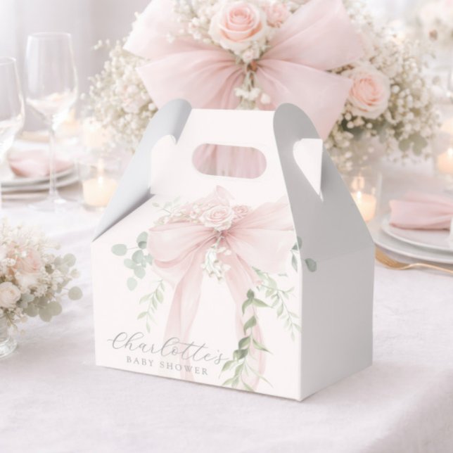 Pink Bow Baby in bloom Baby Shower Favor Boxes (Creator Uploaded)