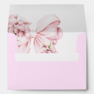 Pink Bow Baby in Bloom Colored Envelope