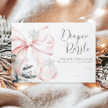 Pink Bow Baby It Cold Outside Baby Diaper Raffle  Enclosure Card<br><div class="desc">Baby shower books for baby enclosure card that features a pink bow with snowflakes,  a snowy pine tree,  perfect for a winter themed baby shower.</div>
