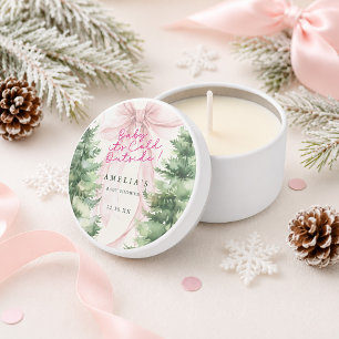 Pink Bow Baby It's Cold Outside Baby Shower Mini Candle Favors