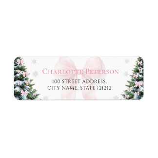 Pink Bow Baby it's Cold Outside Return Address Label