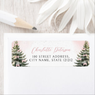 Pink Bow Baby it's Cold Outside Return Address Label