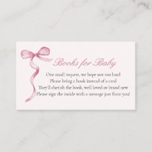 Pink Bow Baby Library Request Enclosure Card