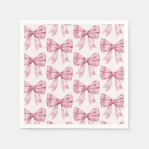 Pink Bow Baby or Bridal Shower, Birthday Party Napkins