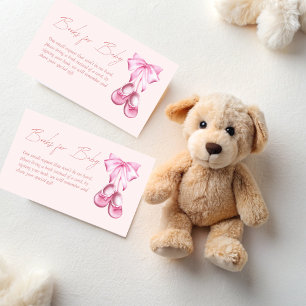 Pink bow baby shoes coquette books for baby enclosure card