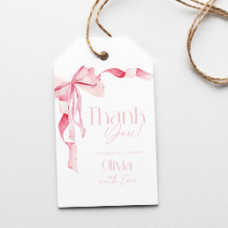 Pink Bow Baby Shower, Baby Shower, It&#39;s A Girl,  Gift Tags
