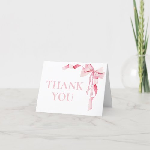 Pink Bow Baby Shower Baby Shower Its A Girl Thank You Card