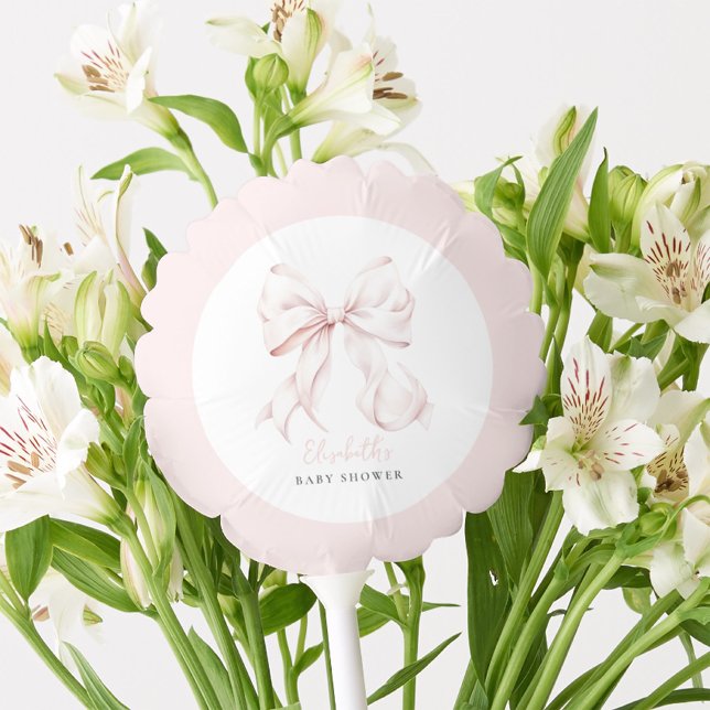 Pink Bow Baby Shower  Balloon (Creator Uploaded)