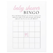 Pink Bow Baby Shower BINGO Game