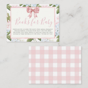 Pink Bow Baby Shower Book Request Card