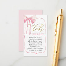 Pink Bow Baby Shower Books for Baby