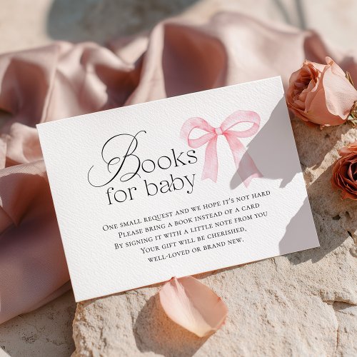 Pink Bow Baby Shower Books for Baby