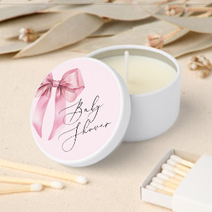 Pink Bow Baby Shower Bowtiful Baby Mini Candle Favors