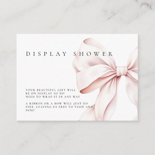 Pink Bow Baby Shower Display Shower Enclosure Card