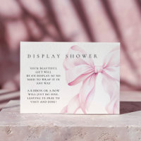 Pink Bow Baby Shower Display Shower Enclosure Card
