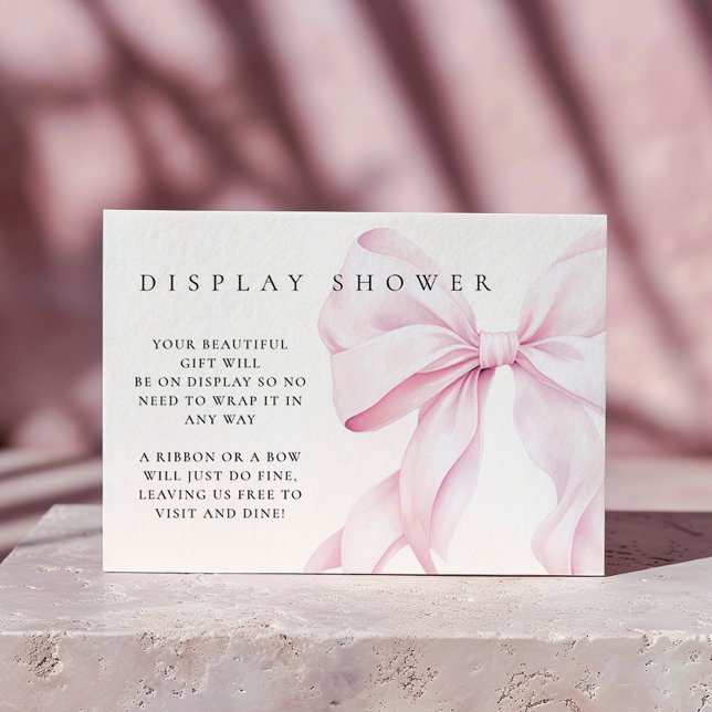Pink Bow Baby Shower Display Shower Enclosure Card (Creator Uploaded)
