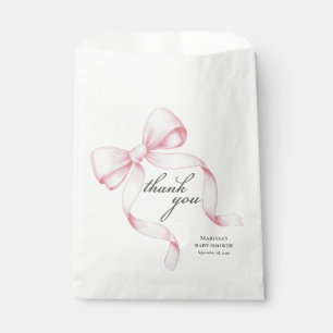 Pink Bow Baby Shower Favor Bags