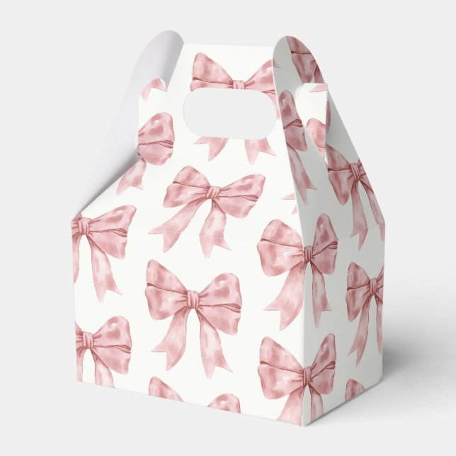 Pink Bow Baby Shower Favor Boxes (Front Side)