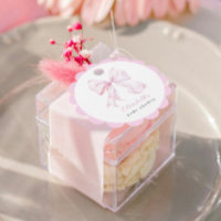 Pink Bow Baby Shower Favor Tags