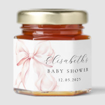 Pink Bow Baby Shower Honey Jar Favors