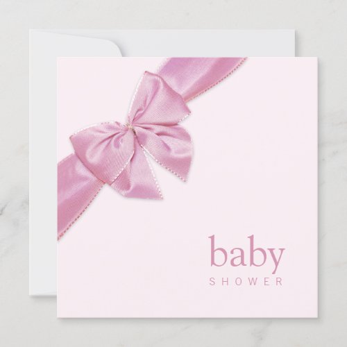 Pink Bow Baby Shower invitation