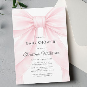 Pink Bow Baby Shower Invitation 🎀💕