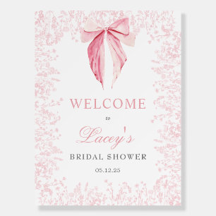 pink bow Baby Shower invitation Foam Board