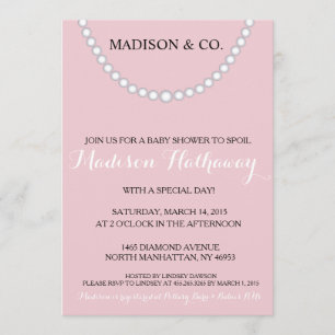 Pink Bow Baby Shower Invite