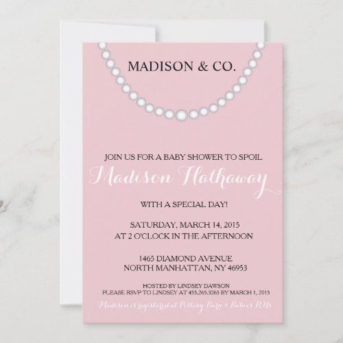 Pink Bow Baby Shower Invite